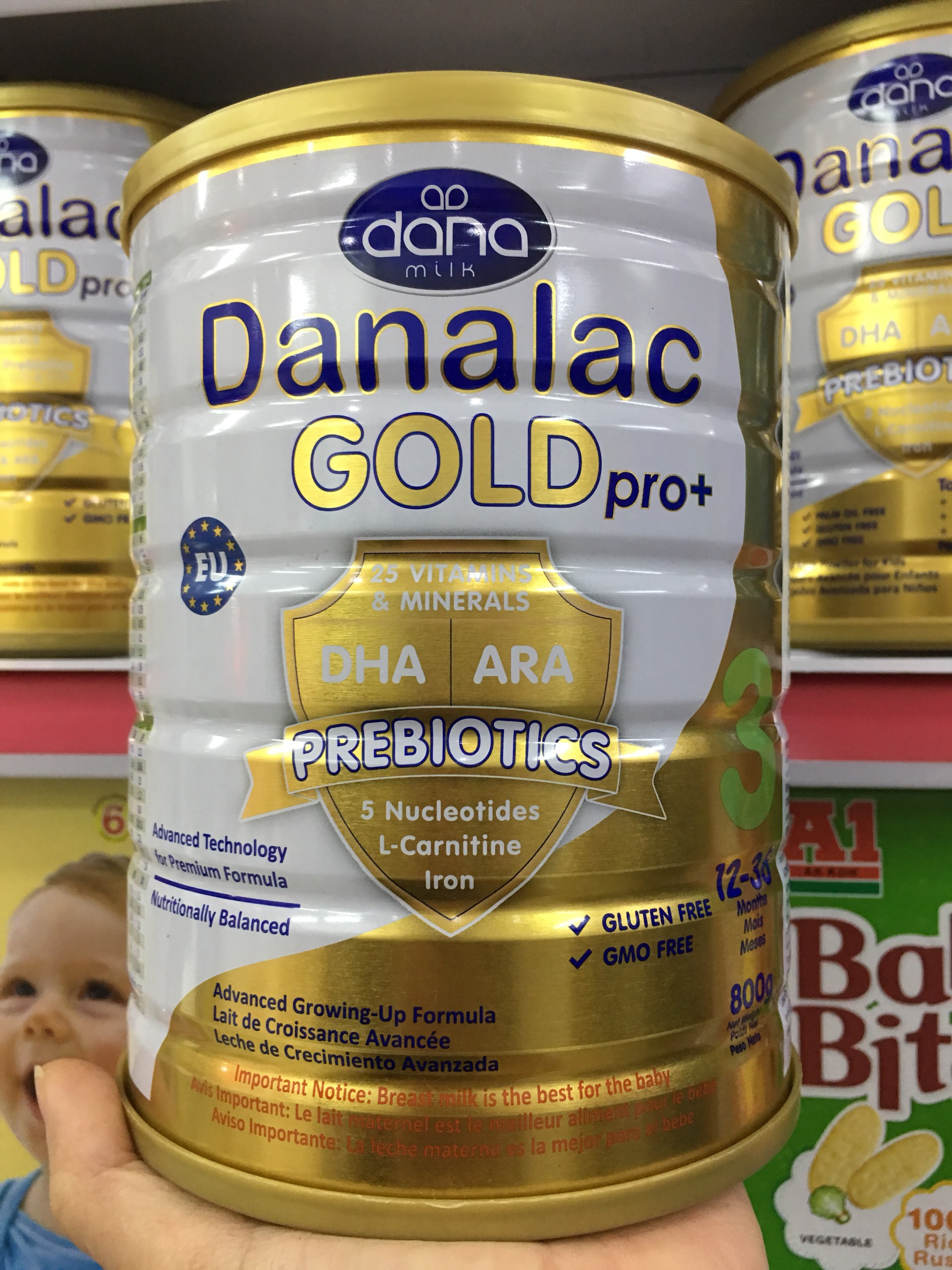 Sữa danalac gold cho bé từ 12-36 tháng 800g Nhập khẩu thuỵ sĩ