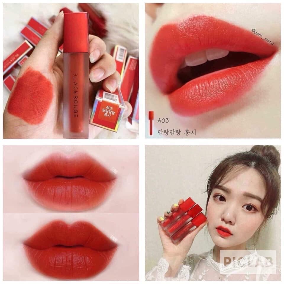 Son Black rouge A03 đỏ cam cháy