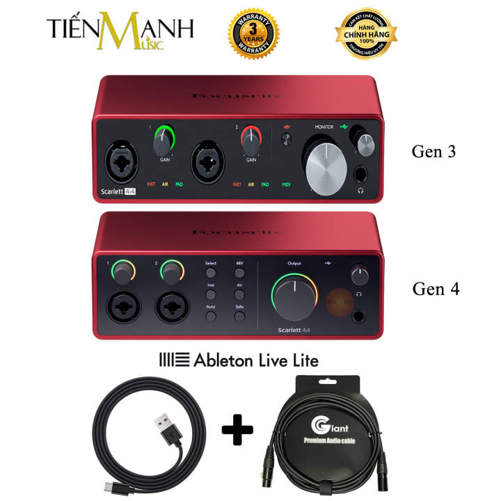 Focusrite Scarlett 4i4 Gen 3 Sound Card Âm Thanh - Focus USB Audio Interface SoundCard (3rd - Gen3)