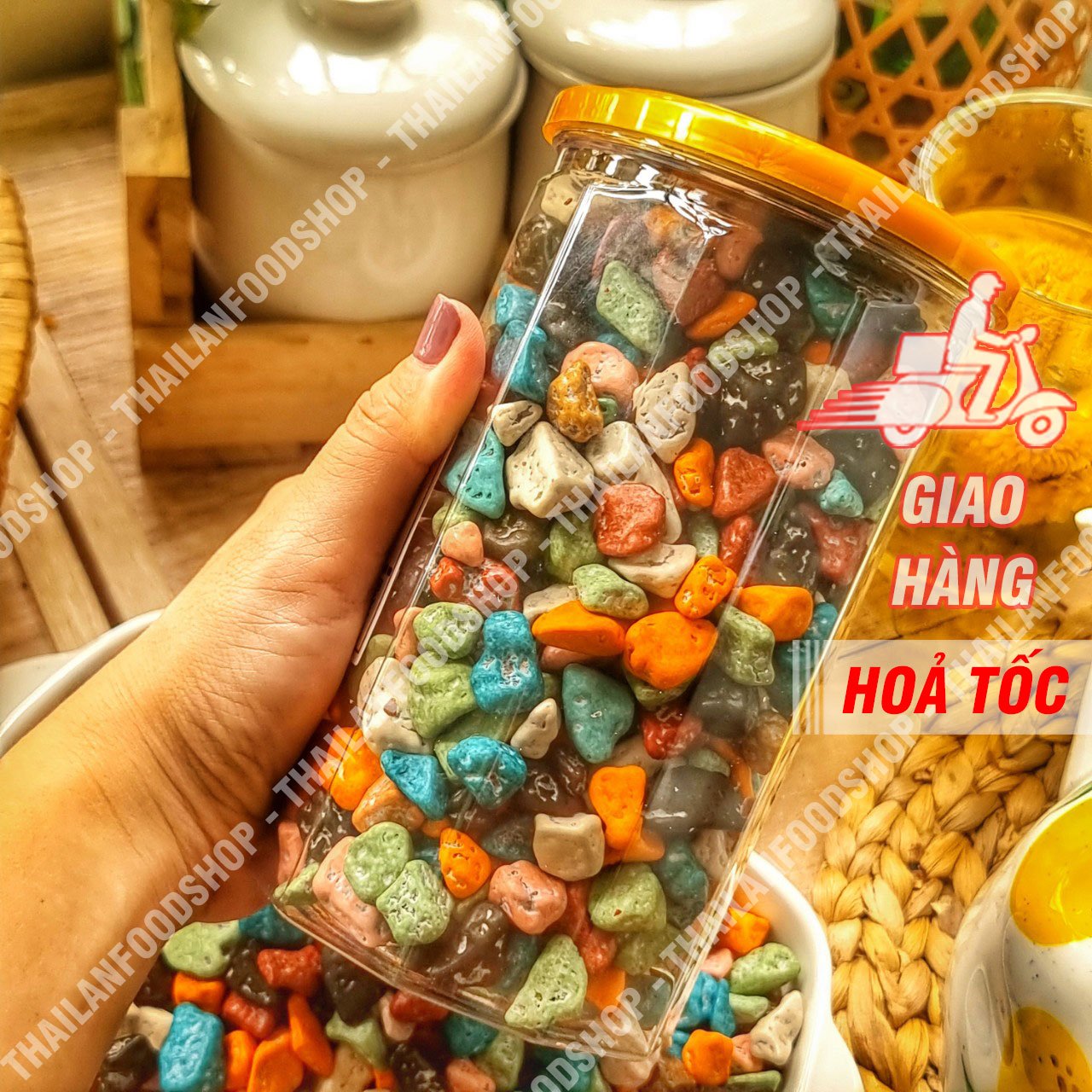 Kẹo Sỏi Đá Nhân Socola - Lon 500gr