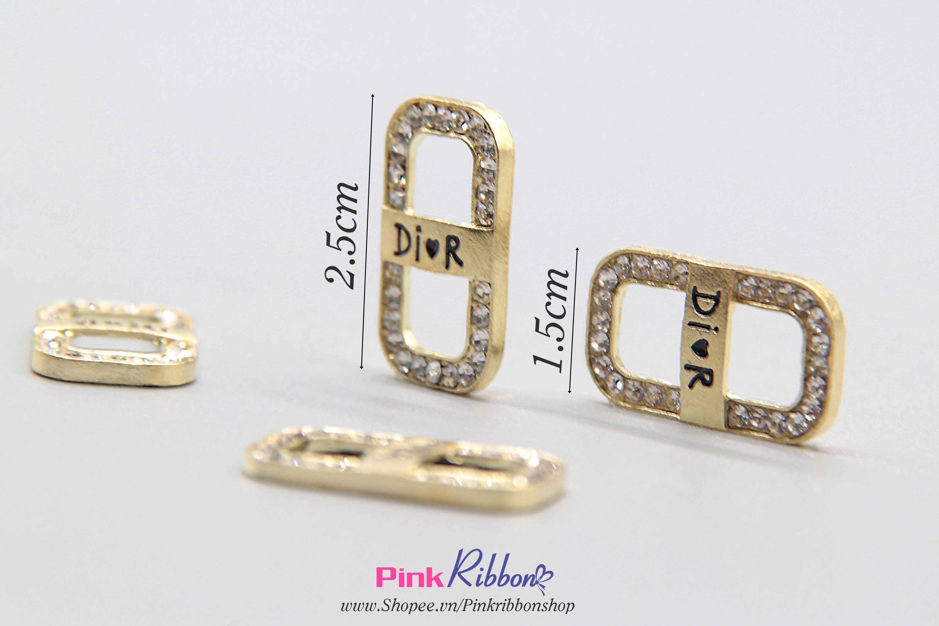 SET 2C - Charm Luồn viền đá nhí chữ DI0R