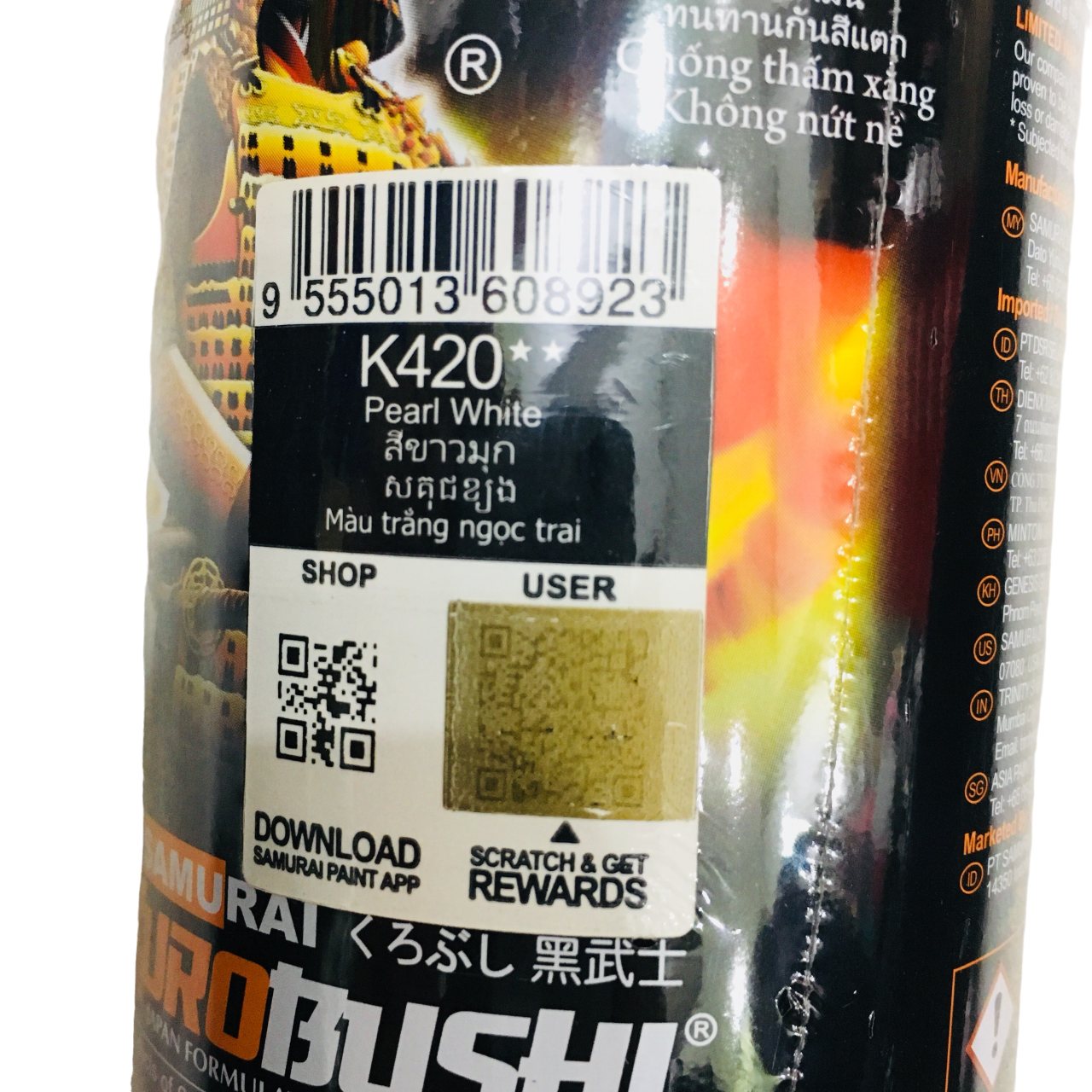 CHAI SƠN XỊT SAMURAI MÀU TRẮNG NGỌC TRAI MÃ K420