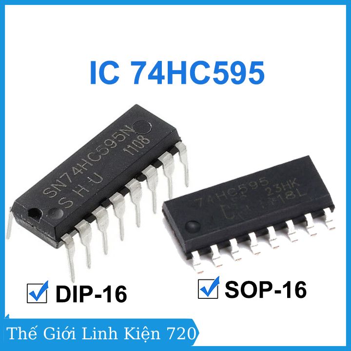 Ic 74hc595 8-bit serial-to-parallel shift register tri-state sop-16 / dip16