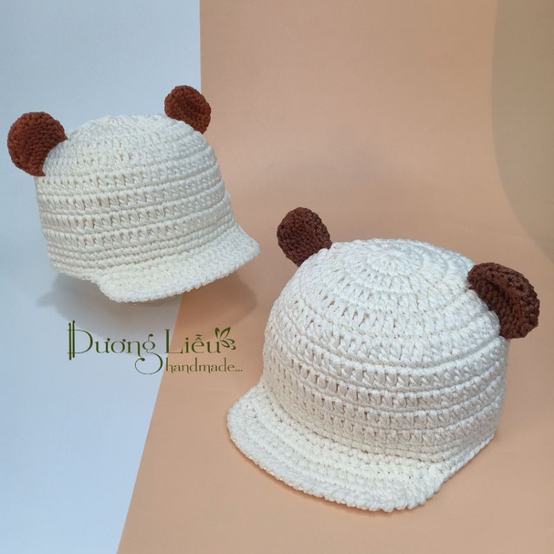 Nón lưỡi trai sợi dệt handmade cho bé (có gắn tên theo yêu cầu)
