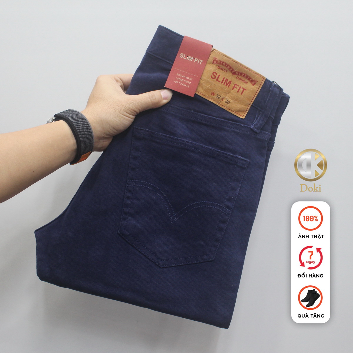 Quần Kaki Jean Màu Ghi nhạt DKA, Quần Kaki Nam dáng ôm đứng, Chất vải co giãn thoáng mát, Sang trọng Lịch sự - DOKI