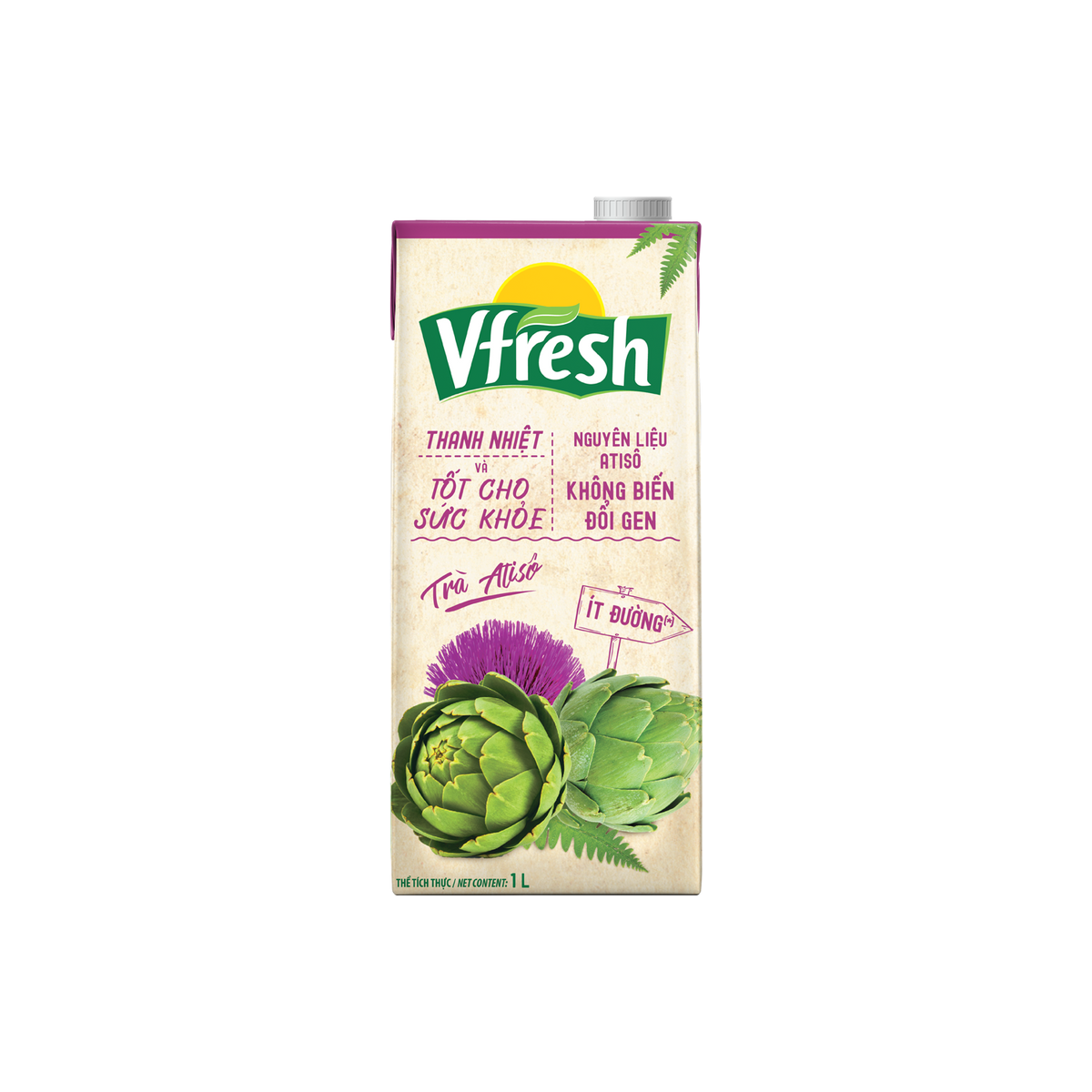 [COMBO 4 HỘP] Vinamilk Vfresh Trà Atiso Ít Đường 1L