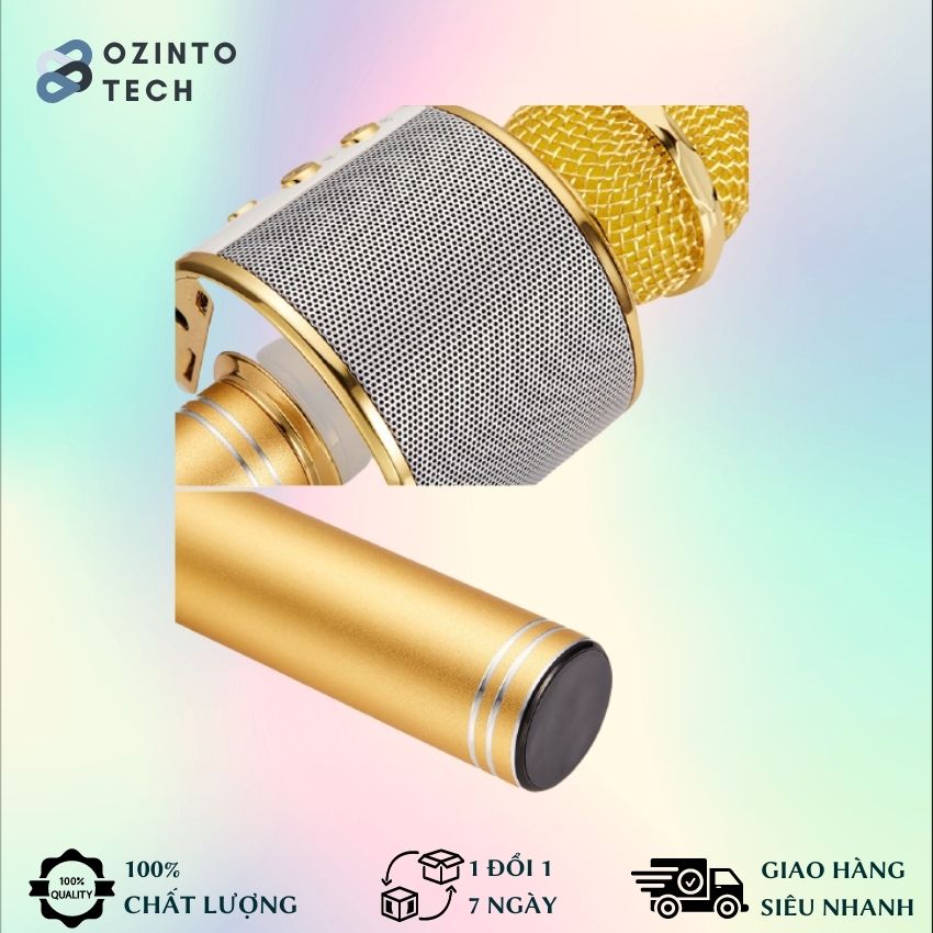 [ ƯU ĐÃI LÊN TỚI 50%]  Mic Hát karaoke kết nối Bluetooth không dây, micro không dây, micro karaoke bluetooth, micro live stream, micro không dây bluetooth Ozinto Technology OT17