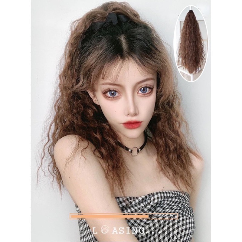 tóc giả nữ 😻FREESHIP😻tóc cột xù mì lửng- 0022 lửng