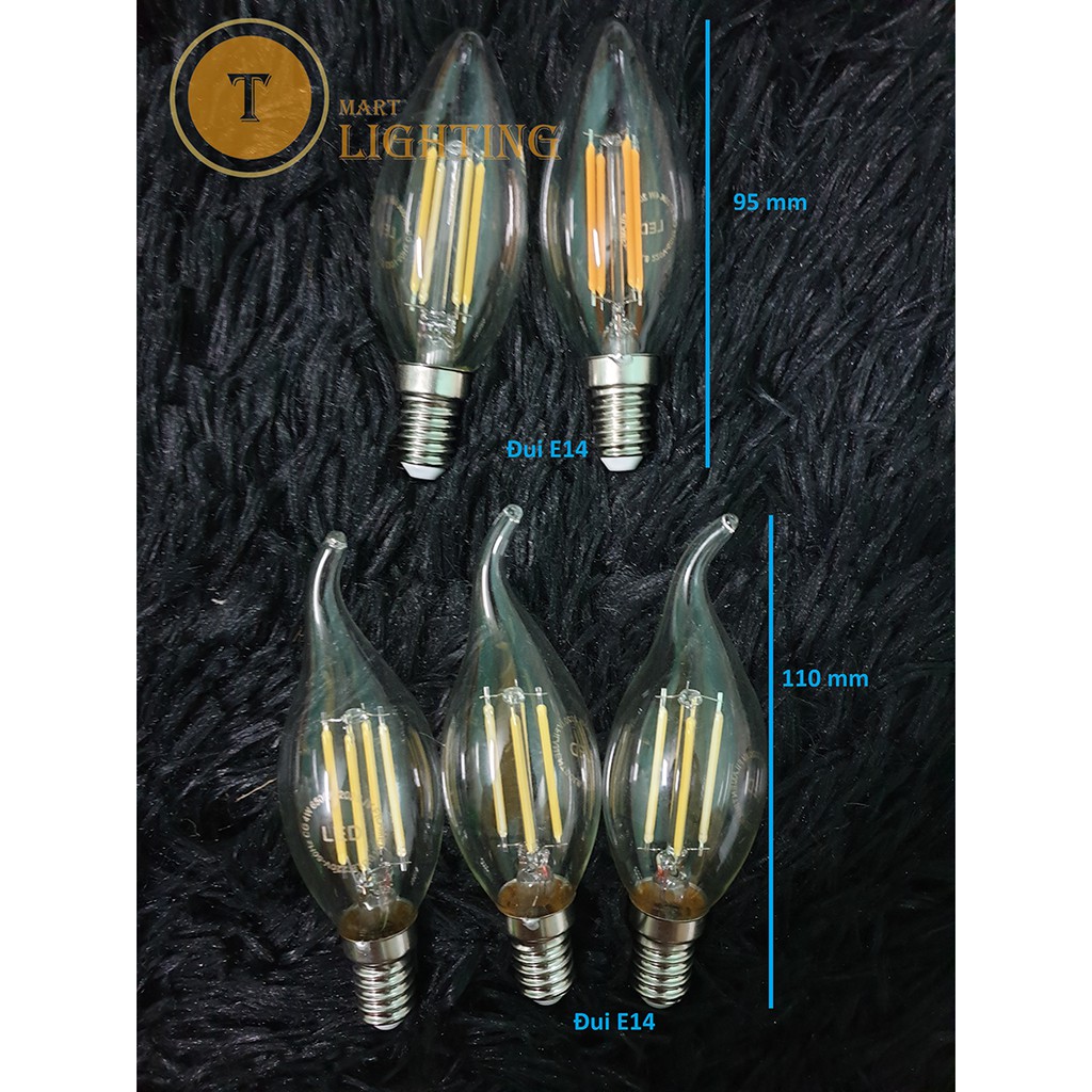 Bóng LED hạt quả nhót / râu (bóng nến) 4w đuôi E14 sáng Vàng