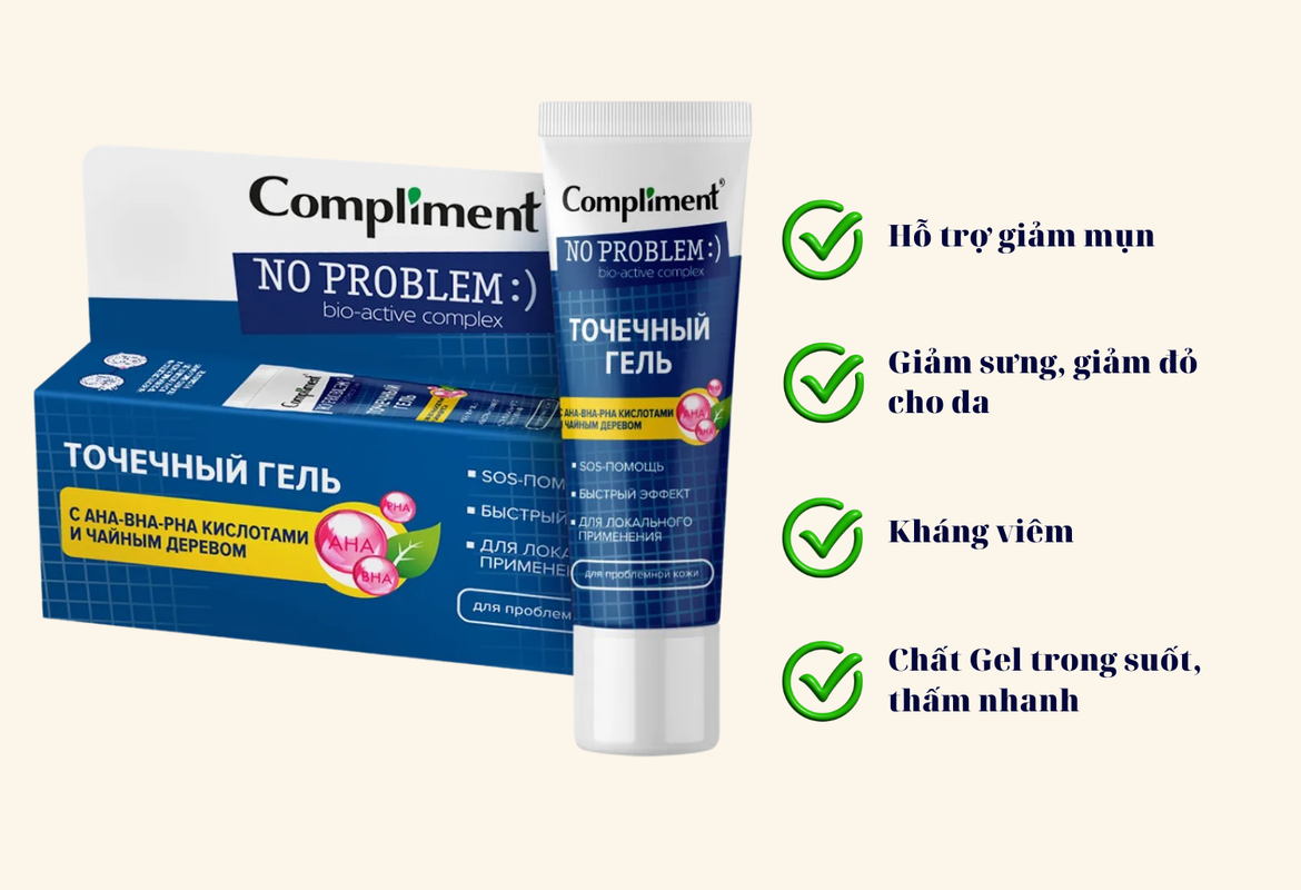 [FREESHIP] Gel Chấm Mụn Compliment No Problem T238 AHA - BHA - PHA - Tea Tree 25ml - NEON BEAUTY