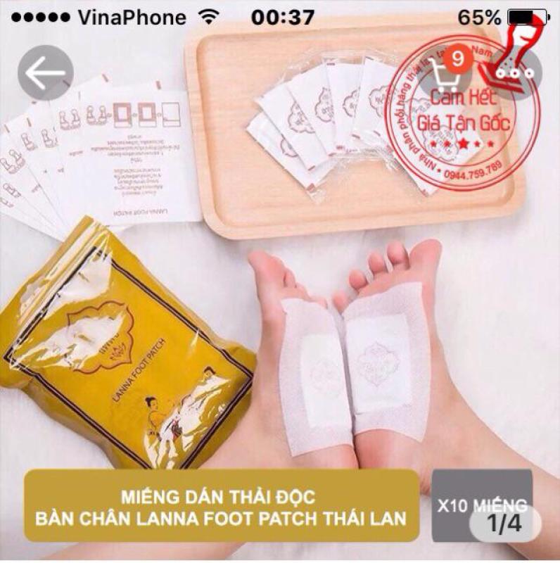 [XẢ KHO] - Combo 10 miếng dán bàn chân Lanna Foot Patch Thái Lan cao cấp