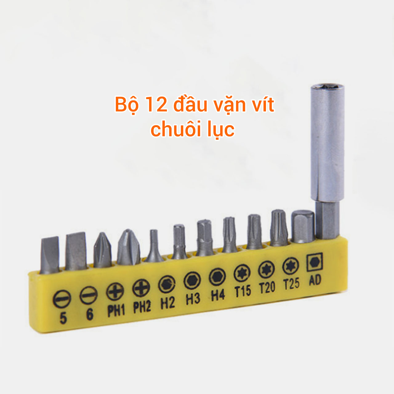 Bộ đầu vặn vít chuôi lục 10, 12 chi tiết