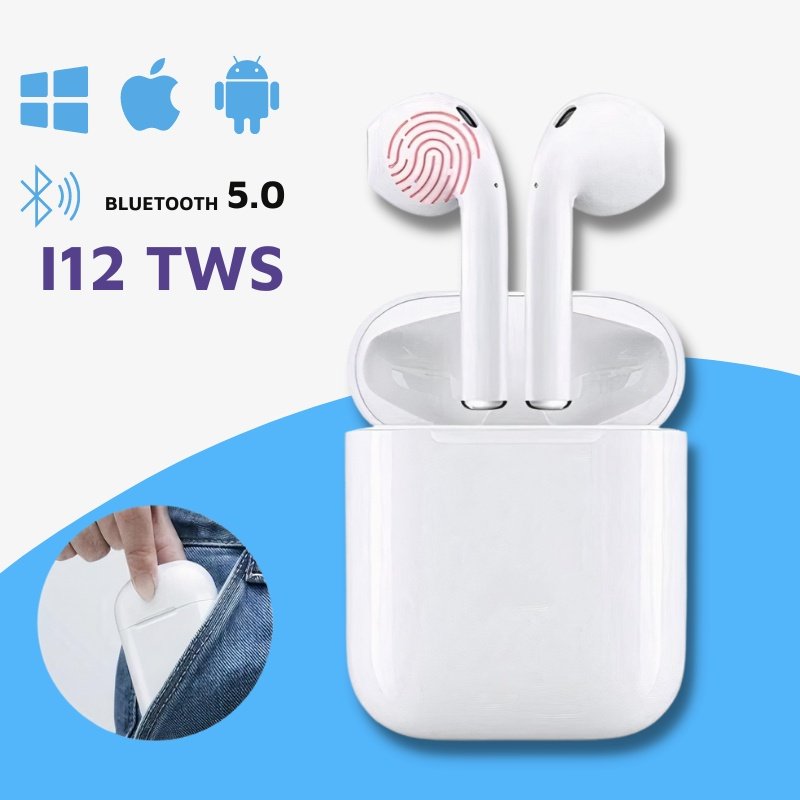 Tai nghe bluetooth i..12 TV1 LTV BOX, tai nghe không dây bluetooth 5.0, tai nghe pin trâu, âm thanh hifi cực hay tương thích với các dòng smart phone