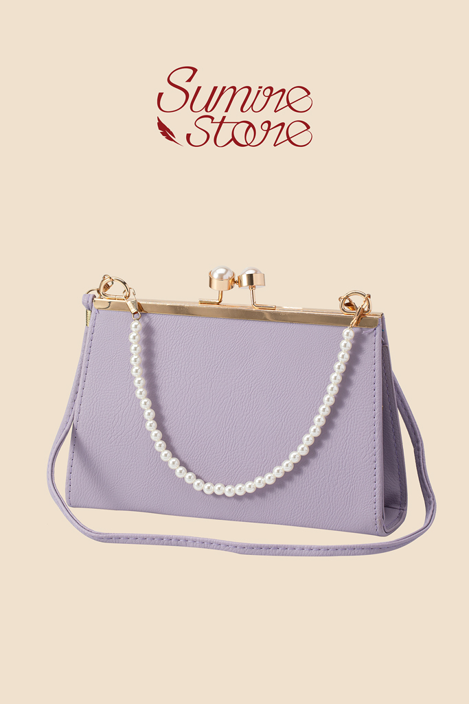 Sumire Store Túi xách dây đeo hạt tròn kem
