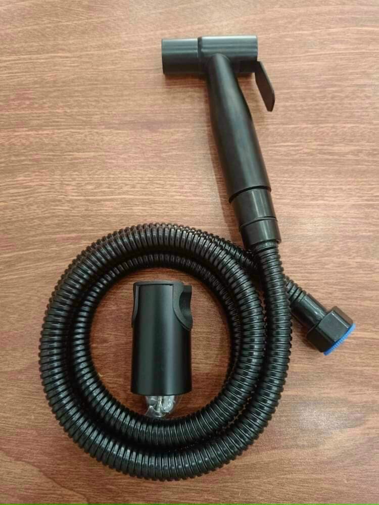 Bộ vòi xịt vệ sinh xịt bồn cầu vx2 đen inox 304 sơn tĩnh điện đen + dây + cài vòi xịt vệ sinh toilet