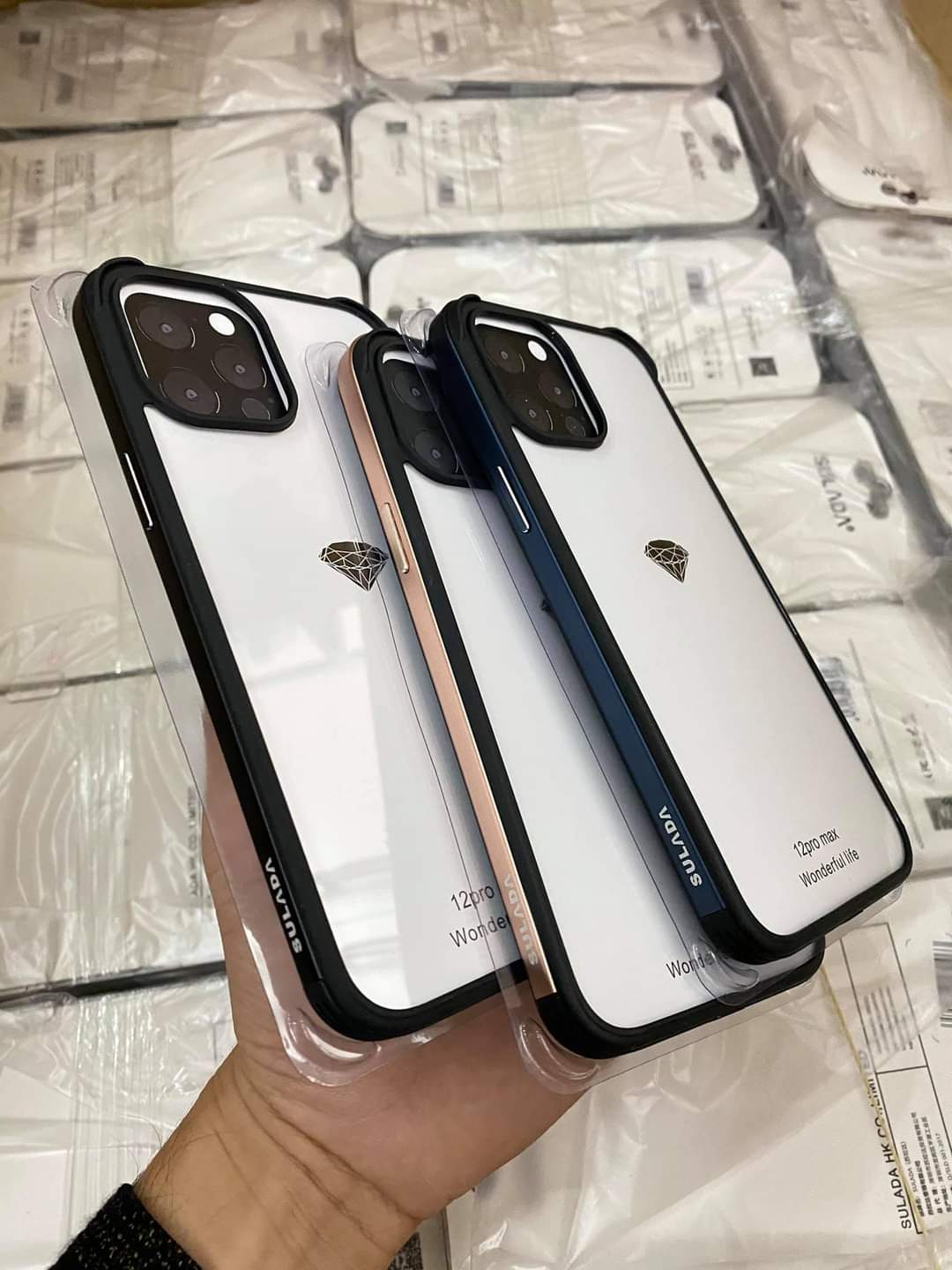 [Lấy mã miễn phí vận chuyển] Ốp iphone 12 Ốp lưng kính trong suốt SULADA viền dẻo cho iPhone 12/ mini / pro /max