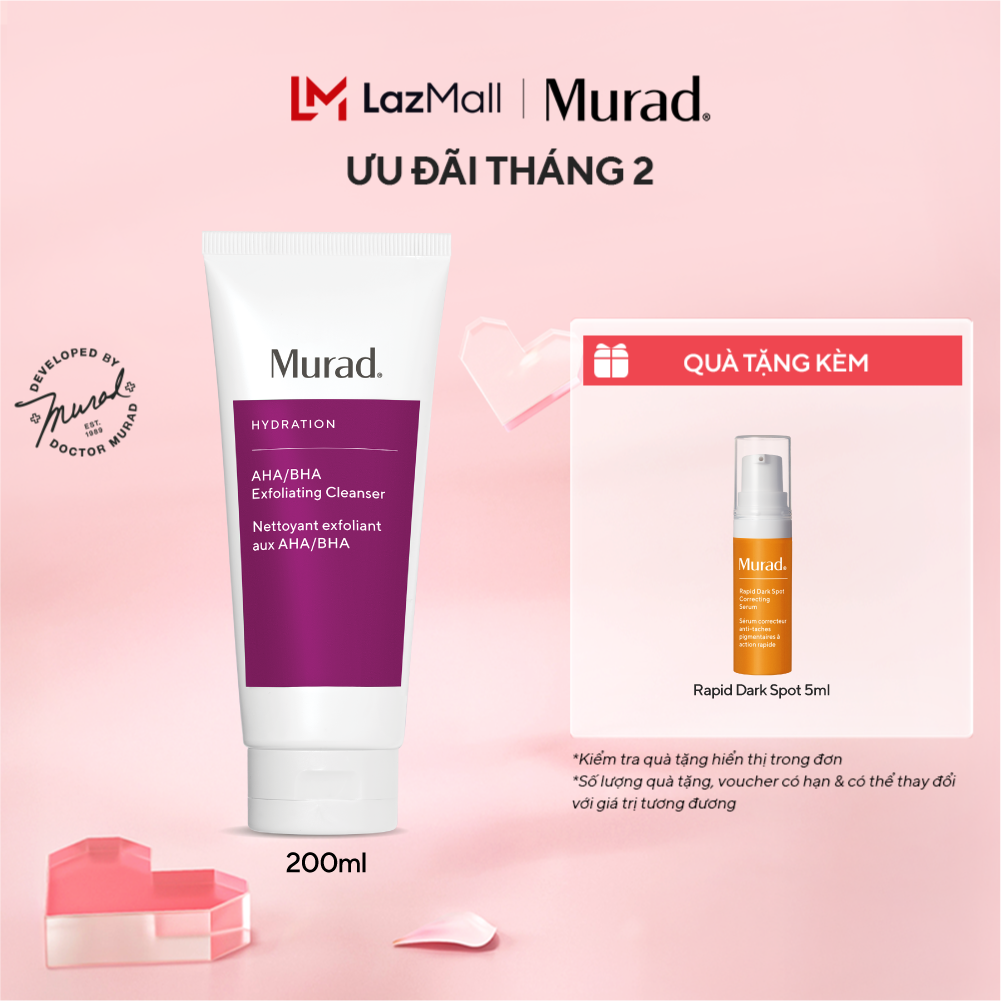 Tẩy tế bào da chết dịu nhẹ không gây khô da Murad AHA/BHA Exfoliating Cleanser 200ml
