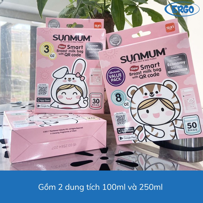 Túi trữ sữa Sunmum Thái Lan Mẫu mới