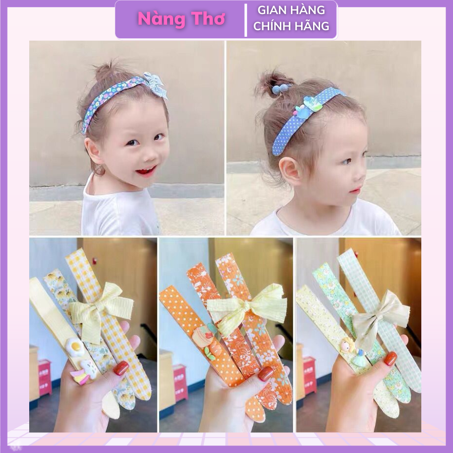 sét 3 bờm cài tóc dán dính cho bé siêu đáng yêu