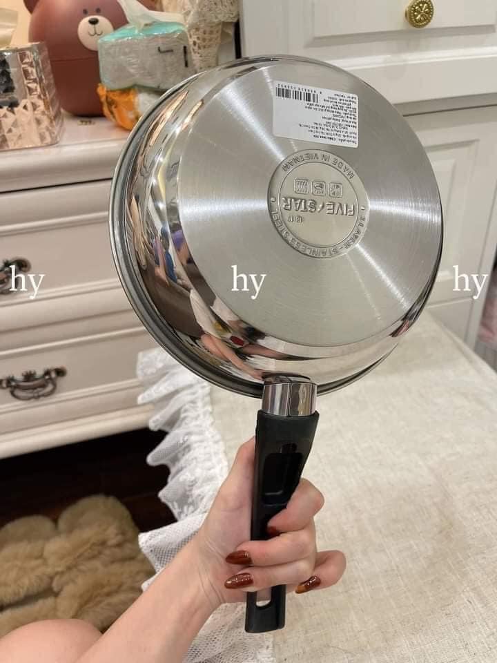 chảo chống dính inox FIVE-STAR - 3 đáy cho bếp từ