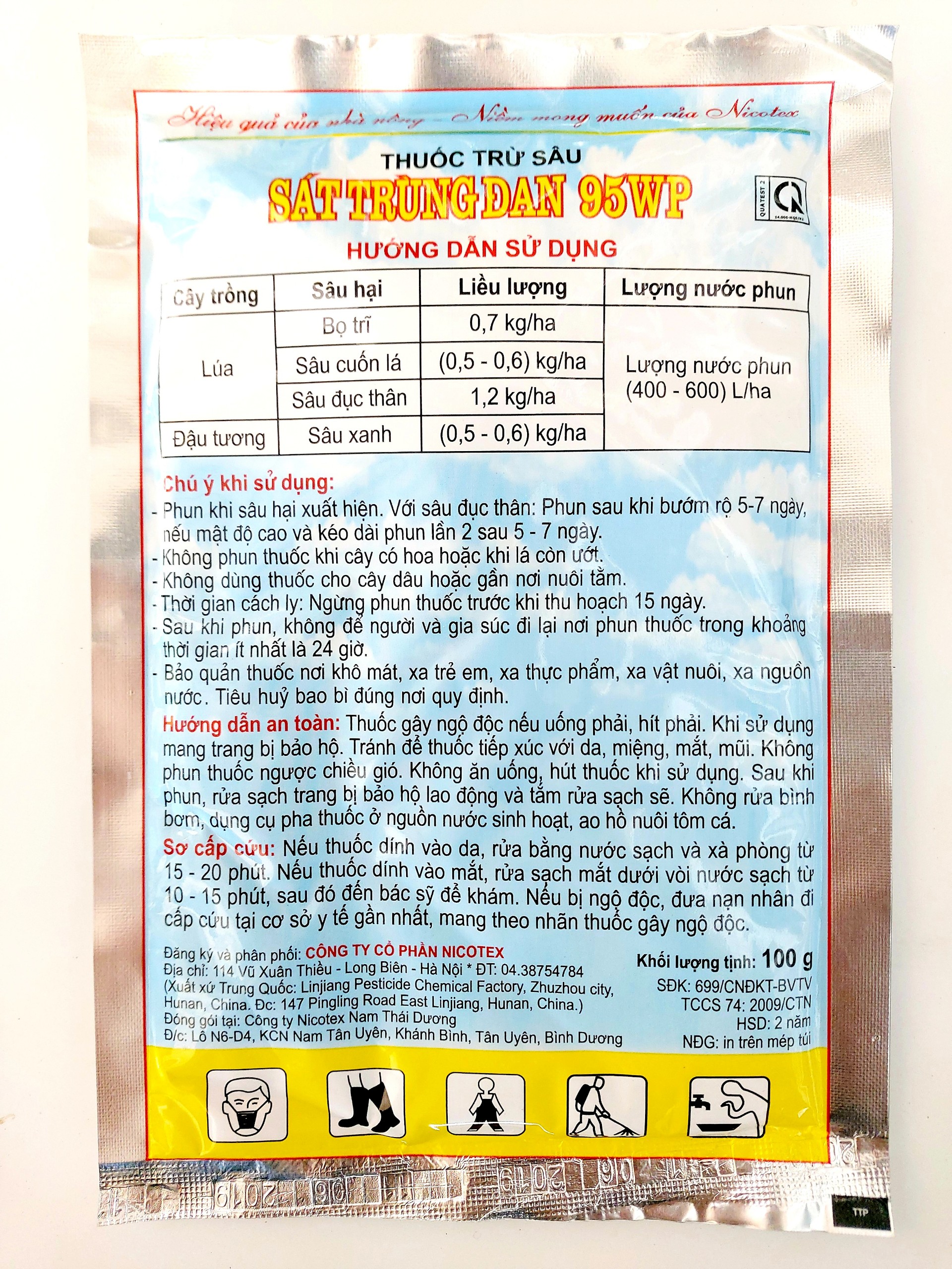 THUỐC TRỪ SÂU SÁT TRÙNG ĐAN 95WP