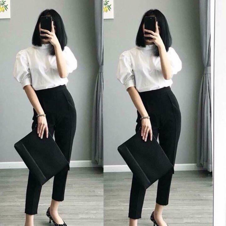 Quần Baggy công sở cạp chun