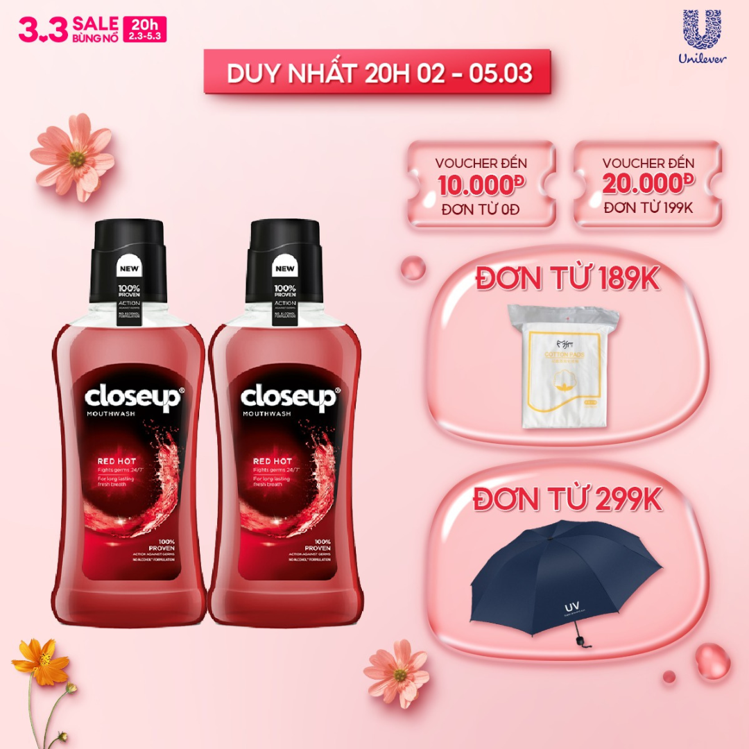 Combo 2 nước súc miệng CloseUp Red Hot (500mlx2)