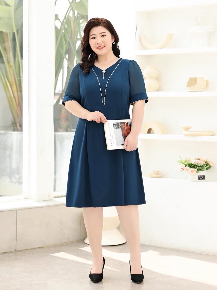 Đầm xòe trung niên bigsize thanh lịch - G13523