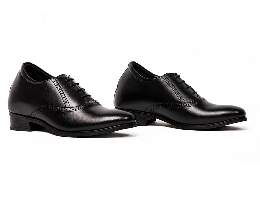 [8cm] shoes height increasing Men T & check S1034 Black