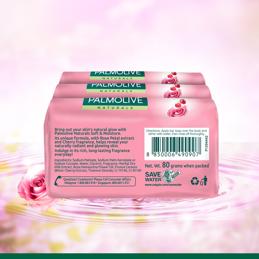 Palmolive mềm & độ ẩm Thanh xà phòng valuepack 80g x 3