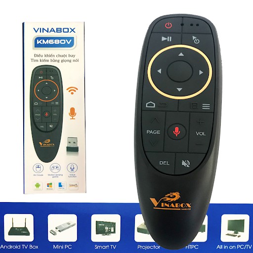 Flying Mouse voice control remote vinabox KM680V-built-in mic high sensitive