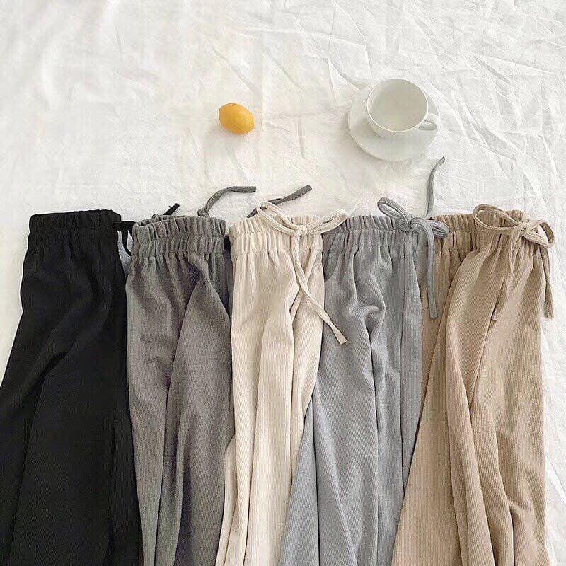 quần ống rộng gân tăm - suông mềm