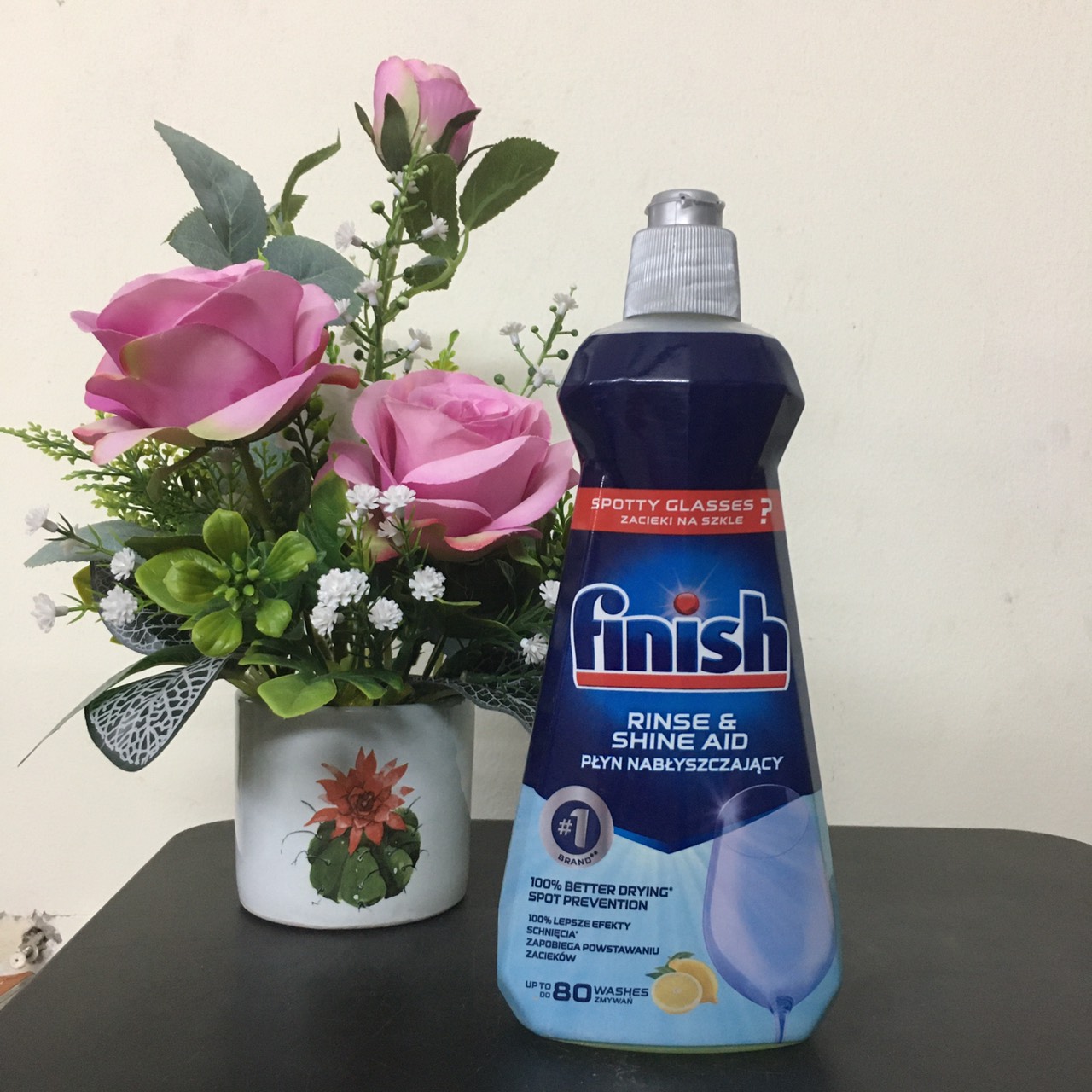 Combo Nước làm bóng finish 750ml+2.5kg Bột rửa bát Finish dùng cho máy rửa chén