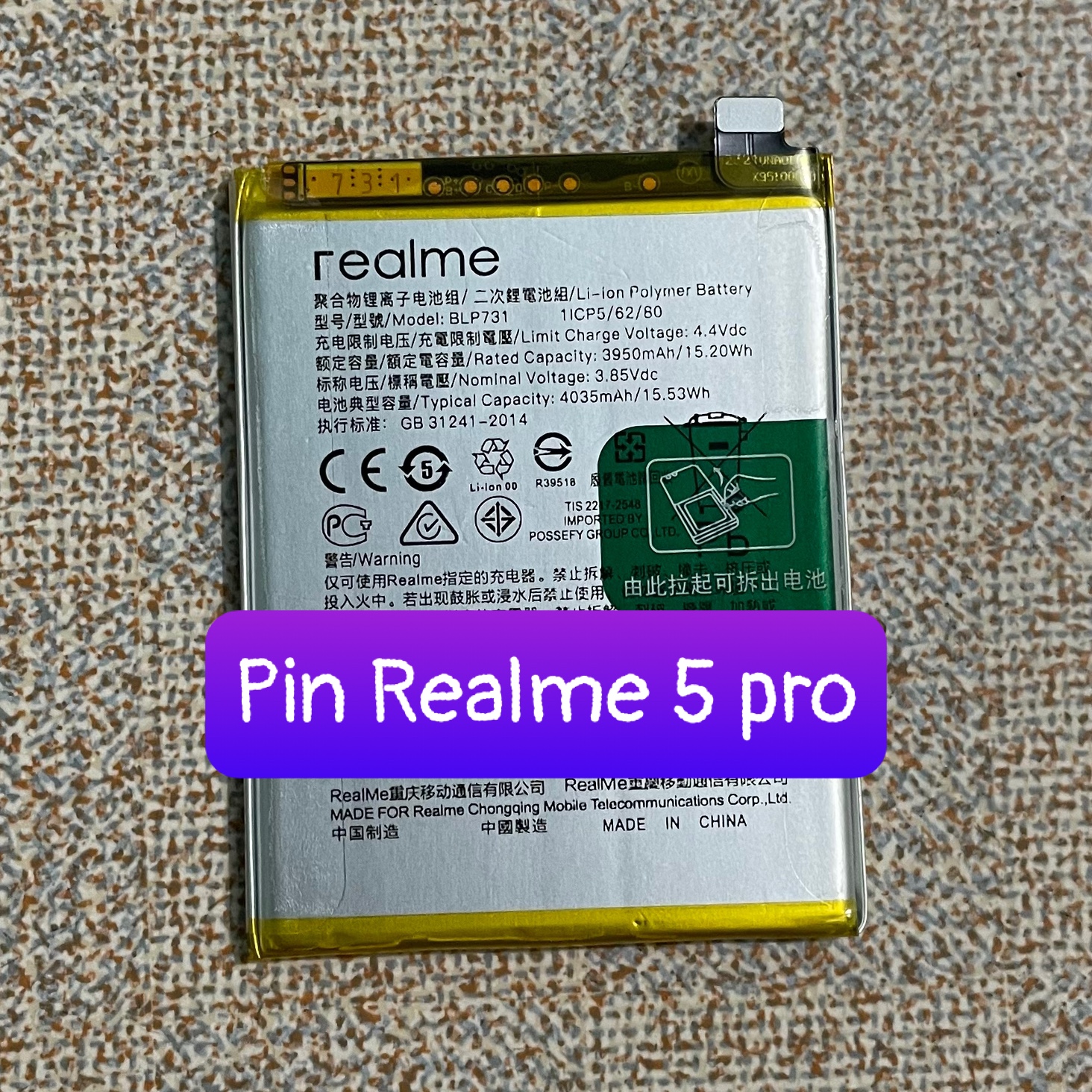 pin Realme Q / Realme 5 pro mã BLP731 (zin)