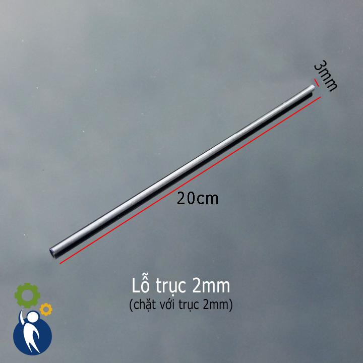 Ống Nhôm đường kính vòng ngoài 3mm Lỗ trục 2mm Chiều dài 20cm
