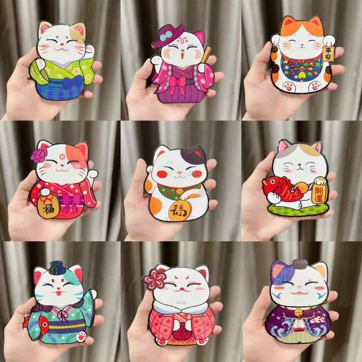 10 Cái bao lì xì Chibi mèo thần tài 2023