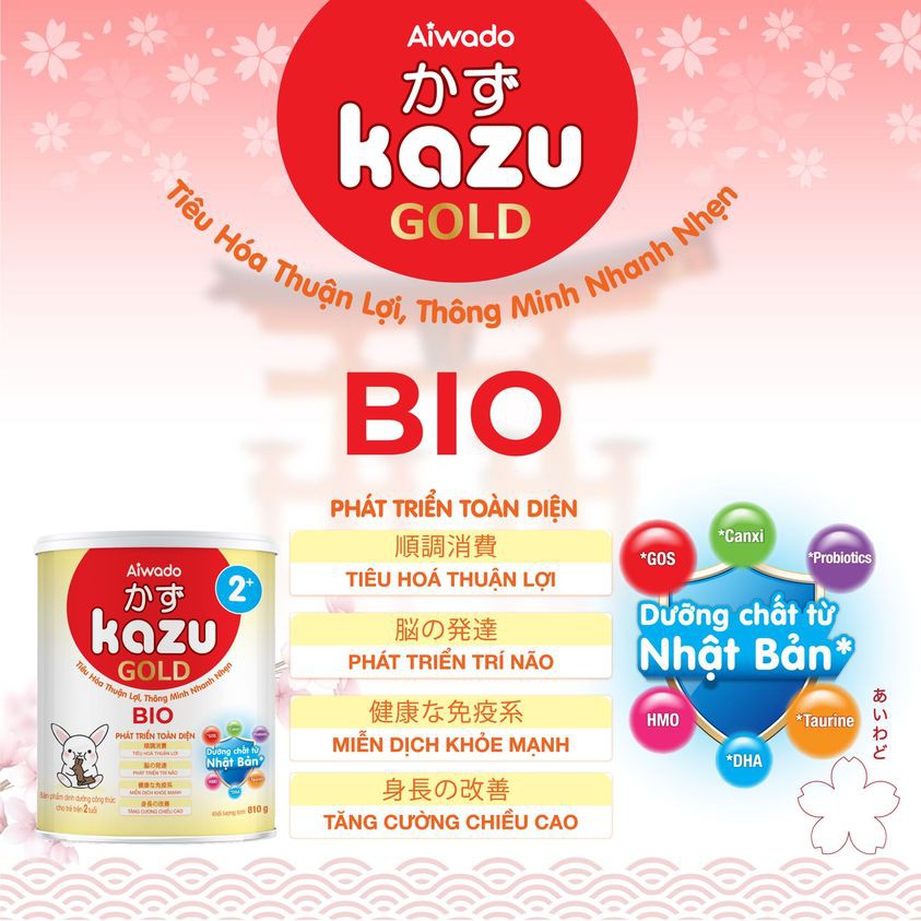 Sữa Kazu gold Bio 0+ 1+ 2+ 810g (HSD mới nhất)