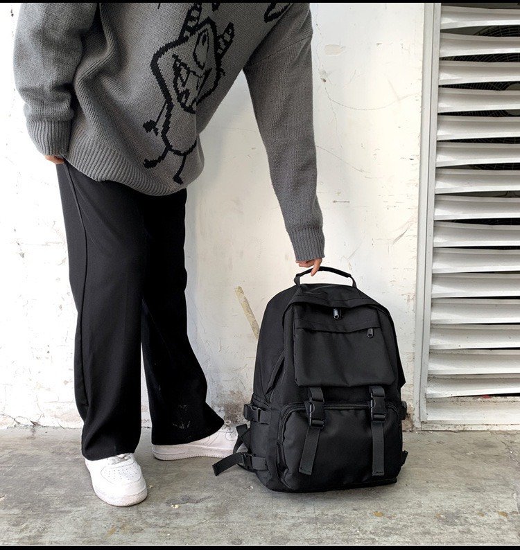 Balo Unisex Basic chống nước balo đi học vải Canvas nam, nữ