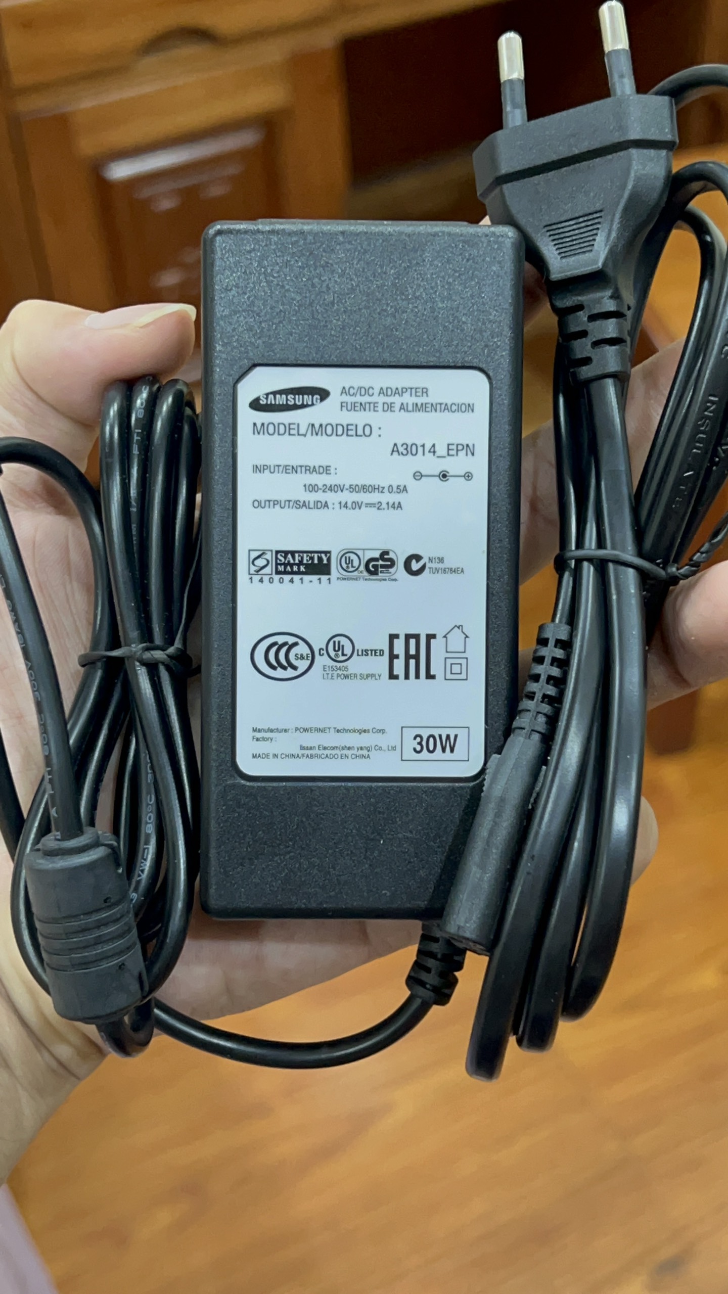 Adapter cho màn hình samsung 14V 2.14A
