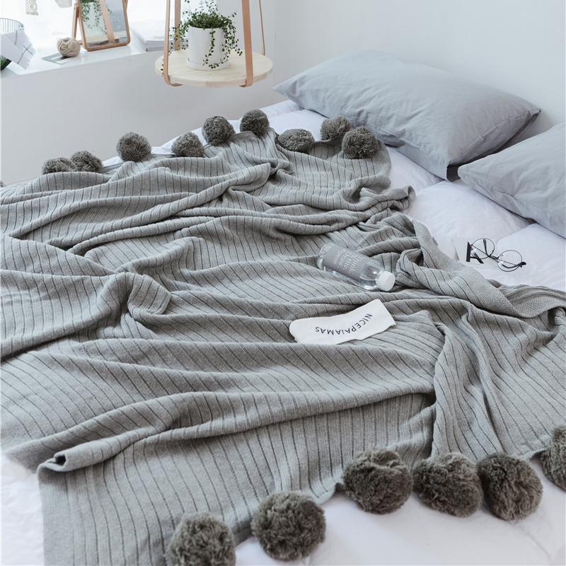 Bắc Âu Nhỏ Bóng Dệt Kim Chăn Lông 100% Cotton 100% Cotton Thường Khăn Choàng Vai Tấm Thảm Đơn Ô-tô Sô Pha Nap Thảm Đắp Đầu Gối