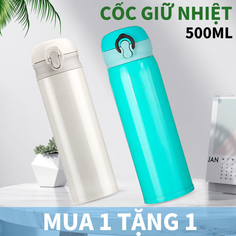 （mua 1 tặng 1）bình giữ nhiệt lock&lock vacuum bottle 500ml