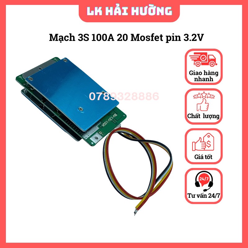 Mạch 3S 4S 100A cho pin sắt 3.2V