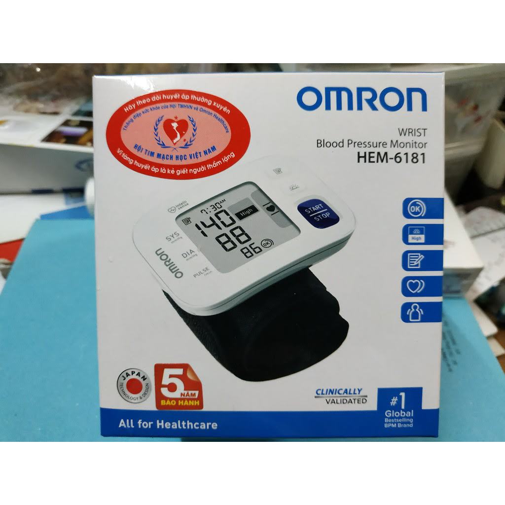 Máy đo huyết áp cổ tay Omron HEM - 6181