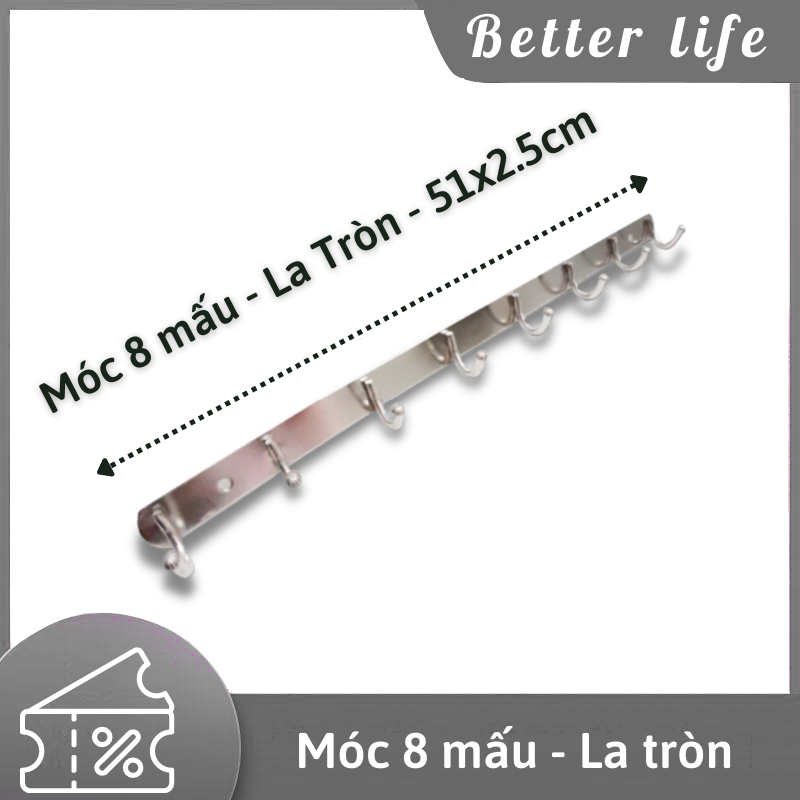 Móc treo quần áo inox 8 móc ( Không gỉ sét ) - BetterLife