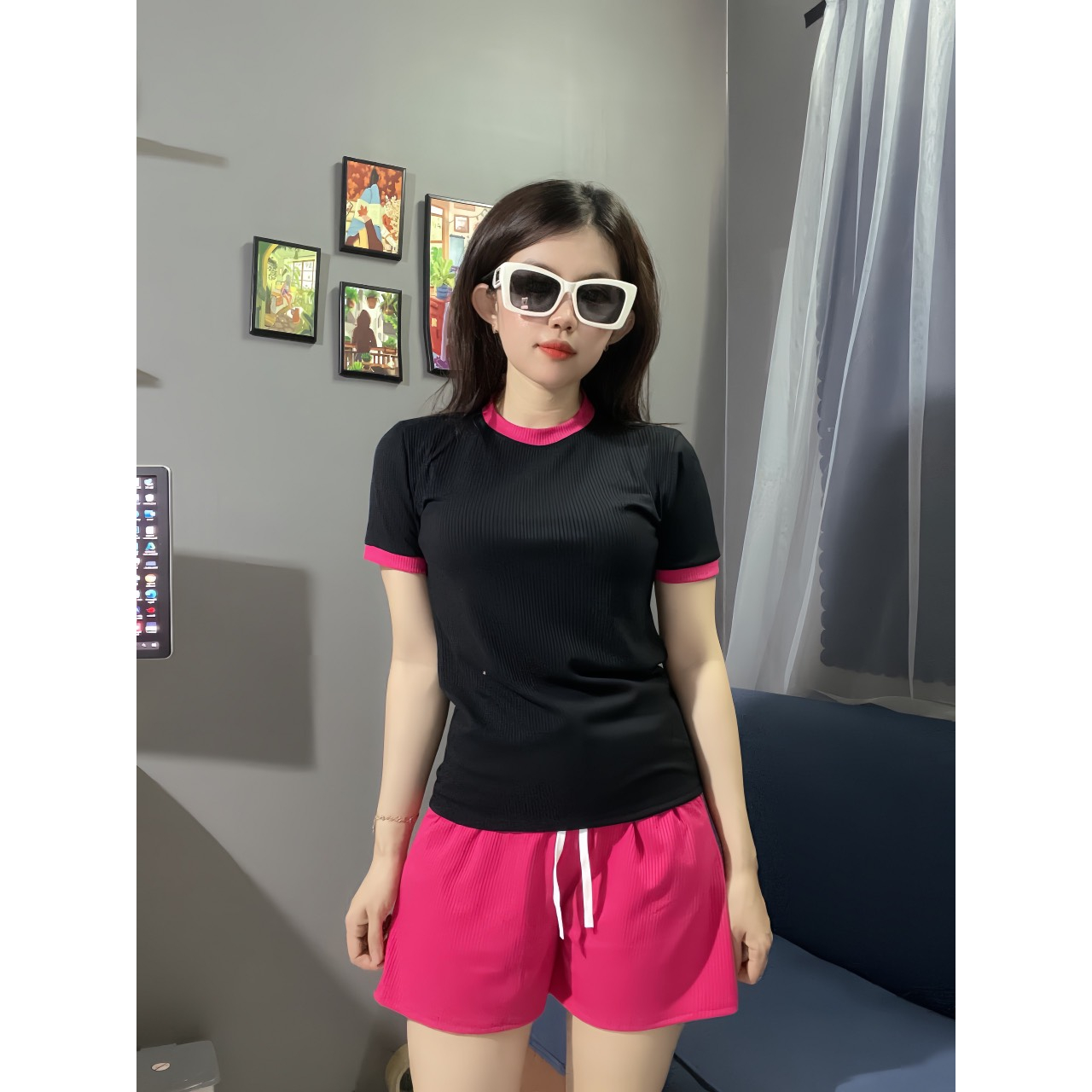 Set Bộ Nữ Mặc Nhà Thun Gân Co Giản 4 Chiều-TQ6