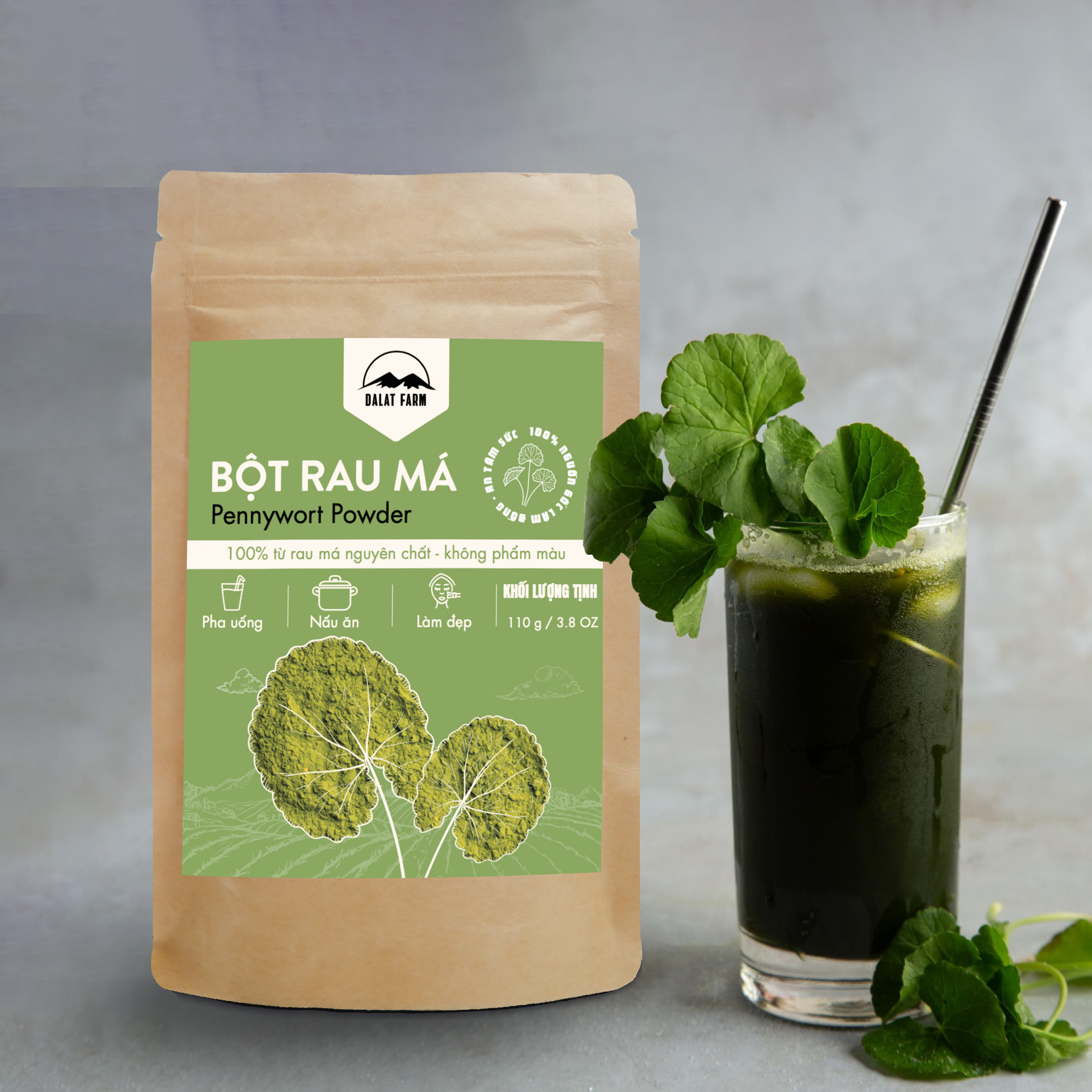 Bột Rau Má Dalat Farm - Túi 110Gr