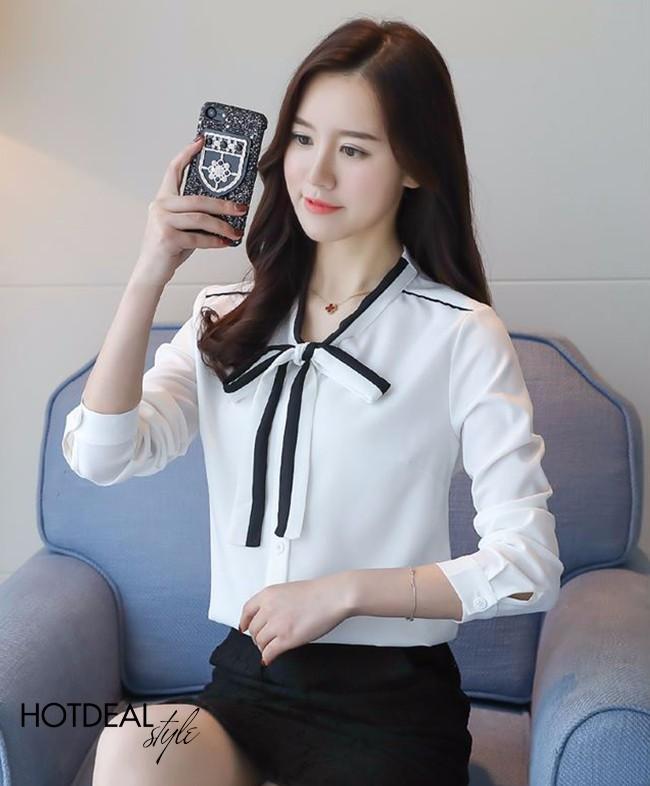 [HCM]Áo sơ mi thắt nơ Tami