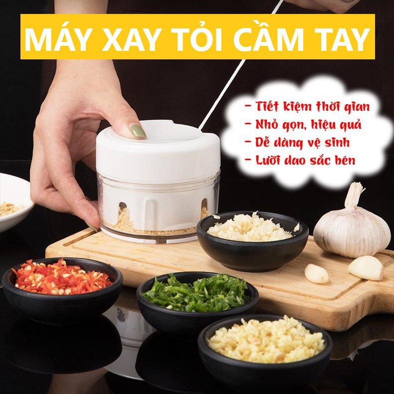 Dụng cụ xay tỏi ớt mini- cối xay tỏi ớt bằng tay - dụng cụ xay nghiền tỏi ớt rau củ quả siêu nhanh nhỏ gọn cầm tay