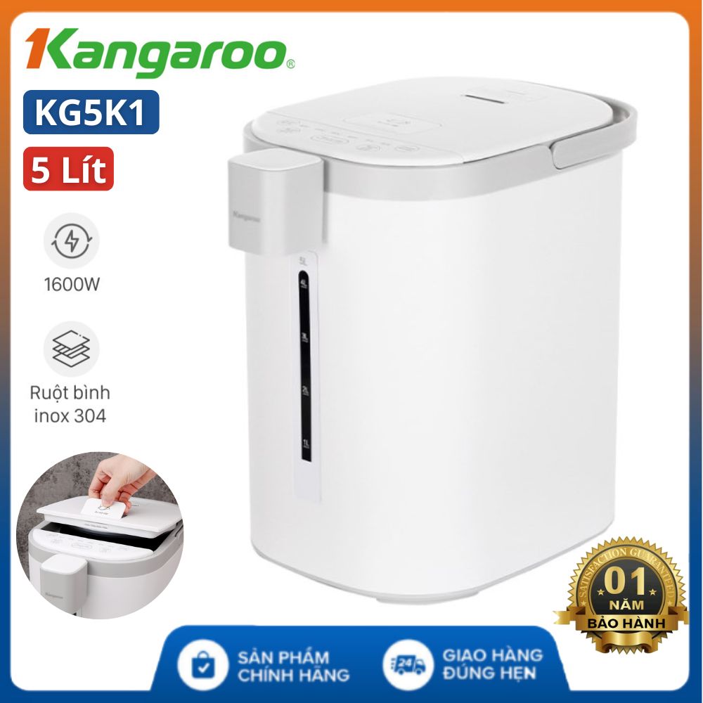Vase glass electric kangaroo KG5K1 5L, Power 1600W, 6 mode keep warm-thermoses thermal hot water-thermos electric multi-purpose-vase glass electric kettle 5 liter