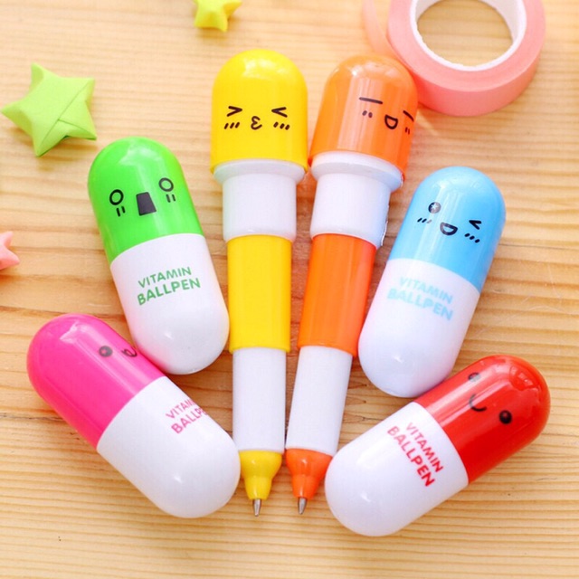Bút bi mực xanh hình viên thuốc